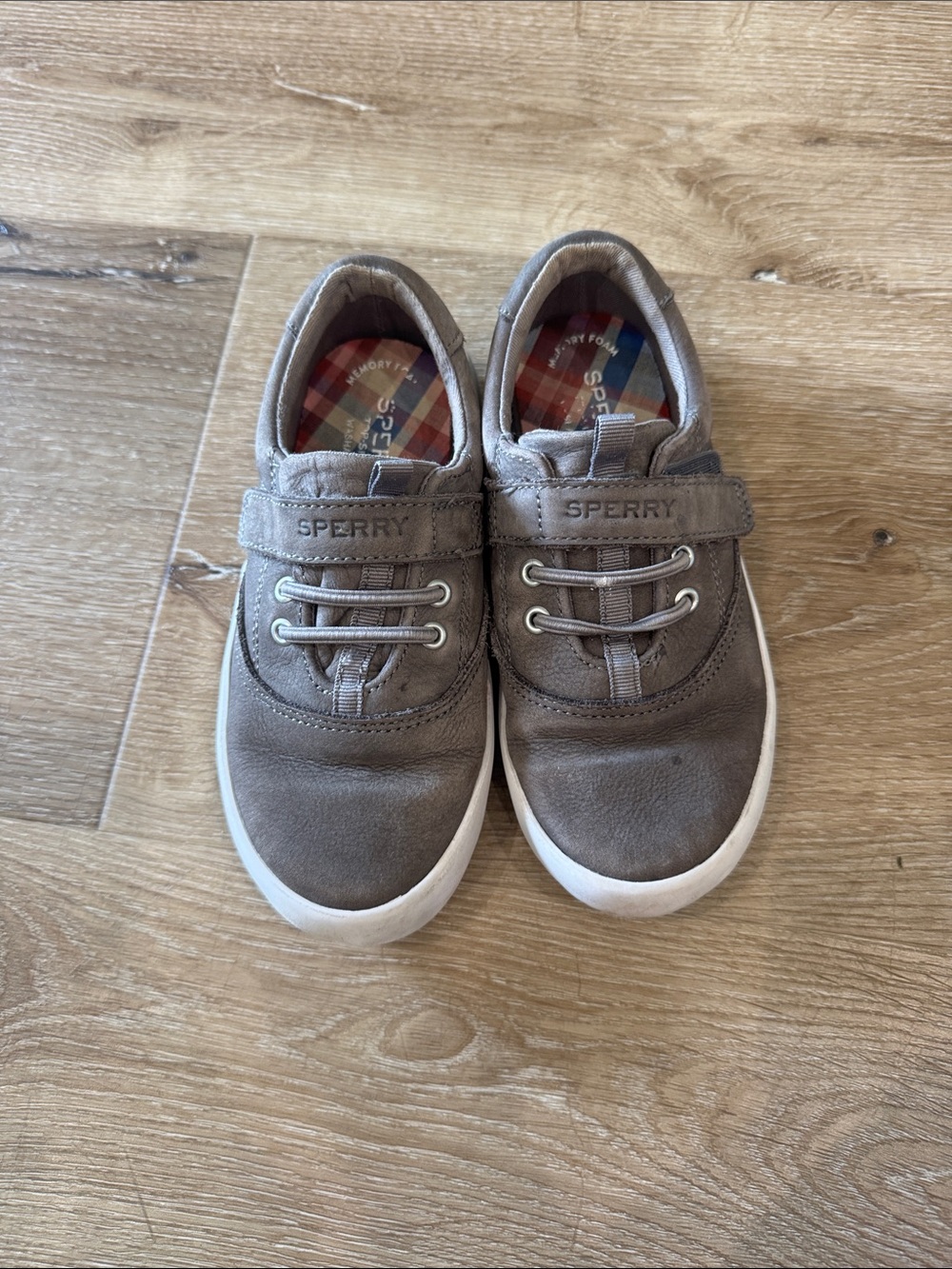 Sperry Kids Gray Slip-On Boat Sneakers with White Soles
